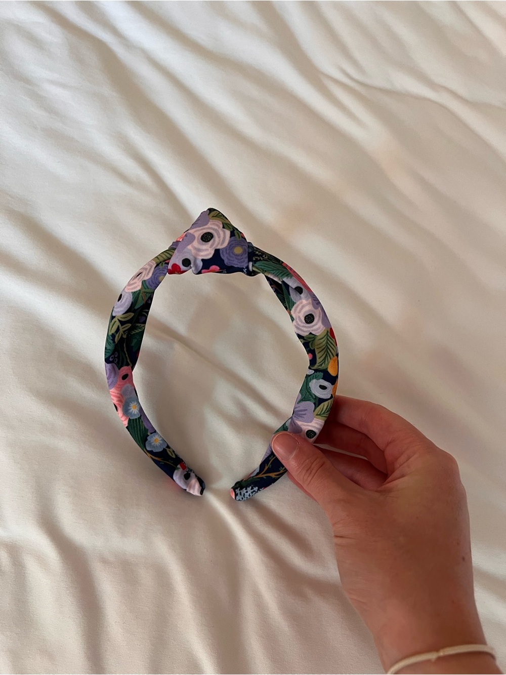 Rifle Paper Co. Floral Knotted Headband in Navy, Green, Pink, Purple